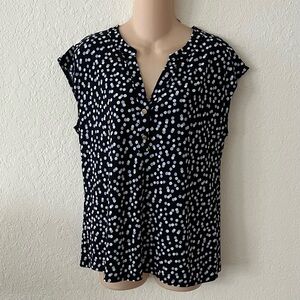 Anne Klein Black and White Polka Dot Blouse
